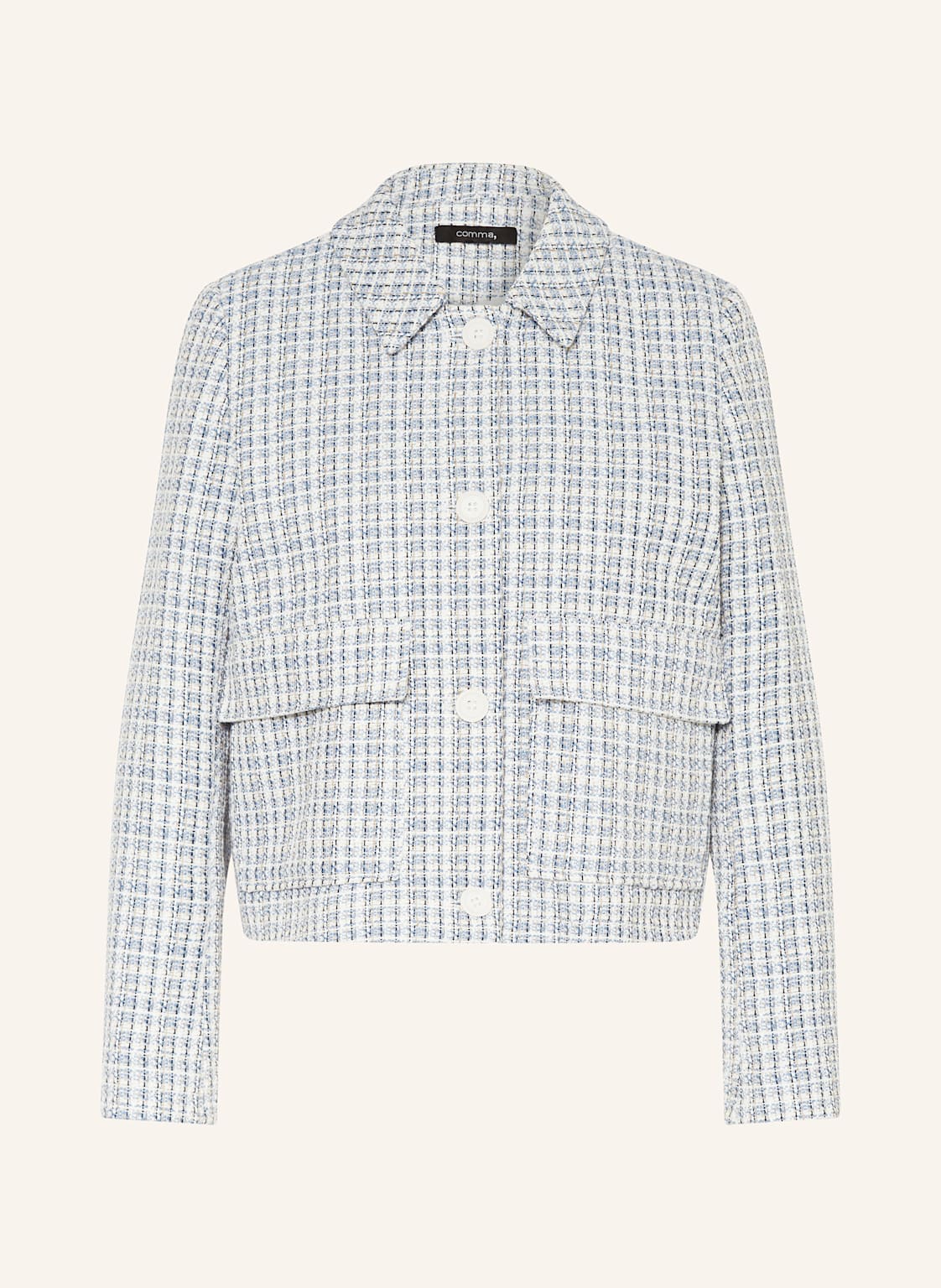 Comma Tweed-Kastenjacke blau Comma Tweed-Kastenjacke blau von comma