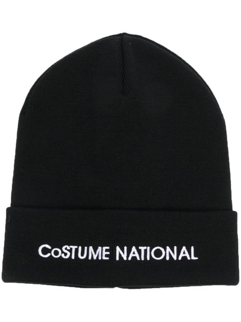 costume national contemporary embroidered logo beanie - Black von costume national contemporary