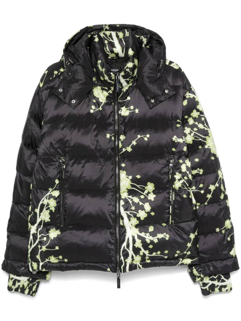 costume national contemporary floral-print puffer jacket - Black von costume national contemporary