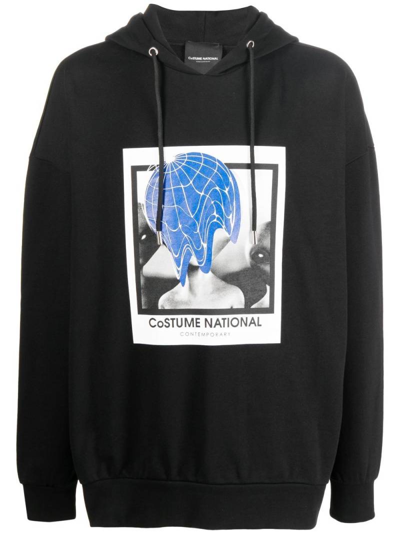 costume national contemporary graphic-print pullover hoodie - Black von costume national contemporary