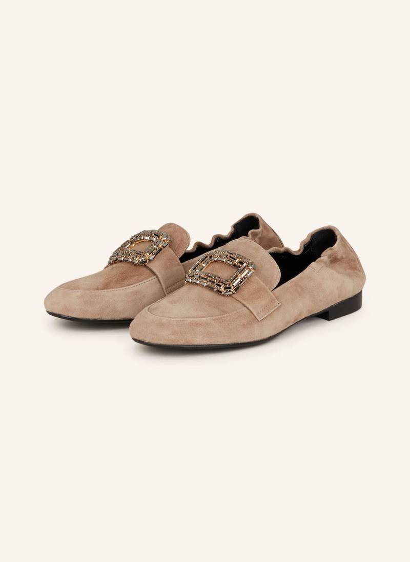 Darling Harbour Ballerinas Mit Schmucksteinen beige von darling harbour