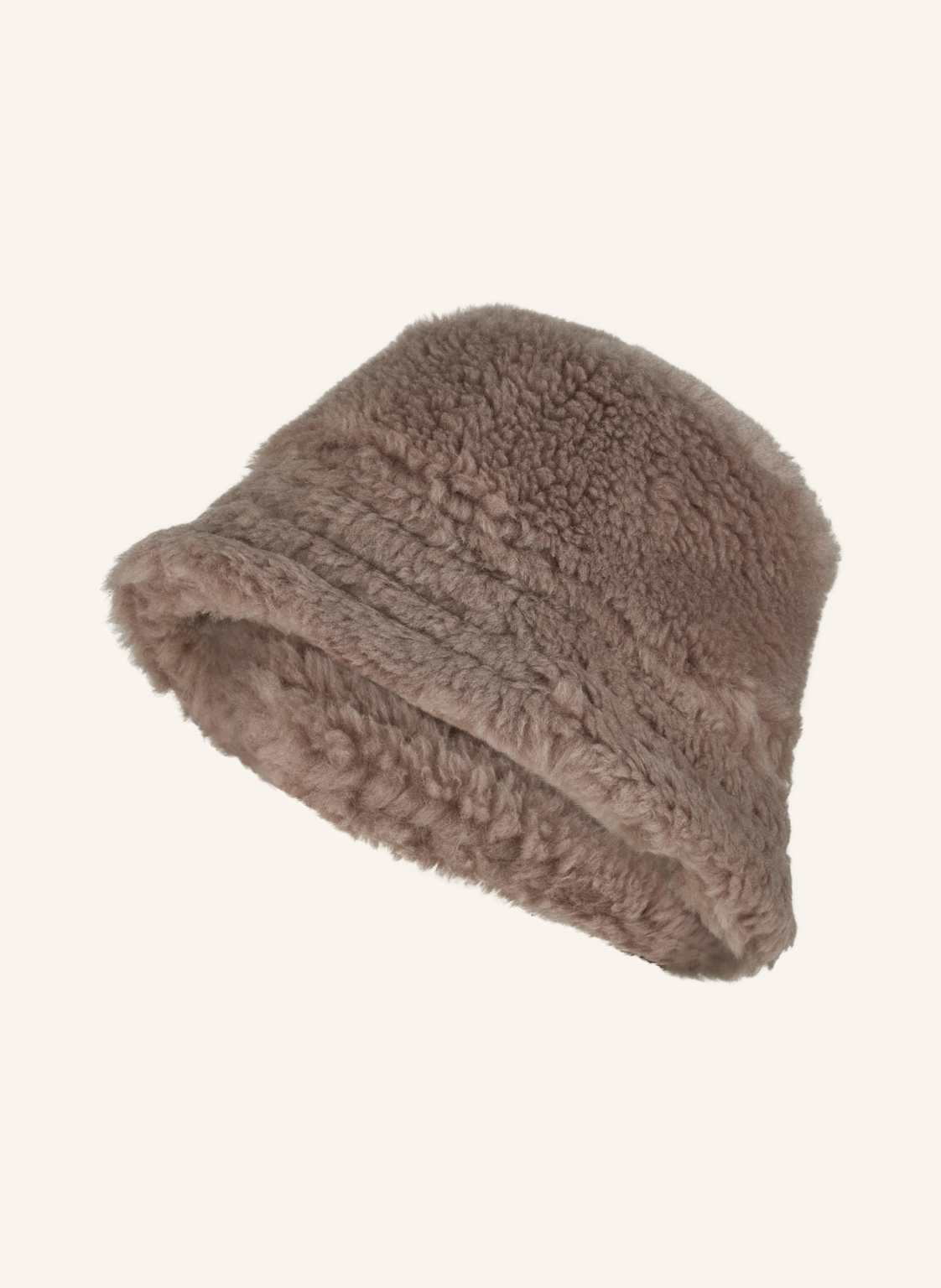 Darling Harbour Bucket-Hat Aus Kunstfell beige von darling harbour