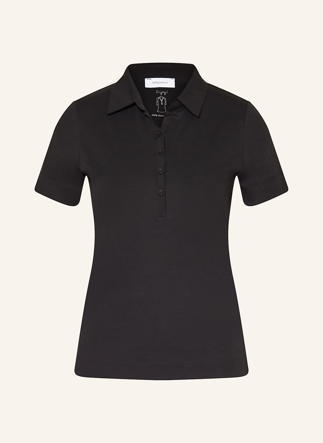 Darling Harbour Jersey-Poloshirt schwarz von darling harbour