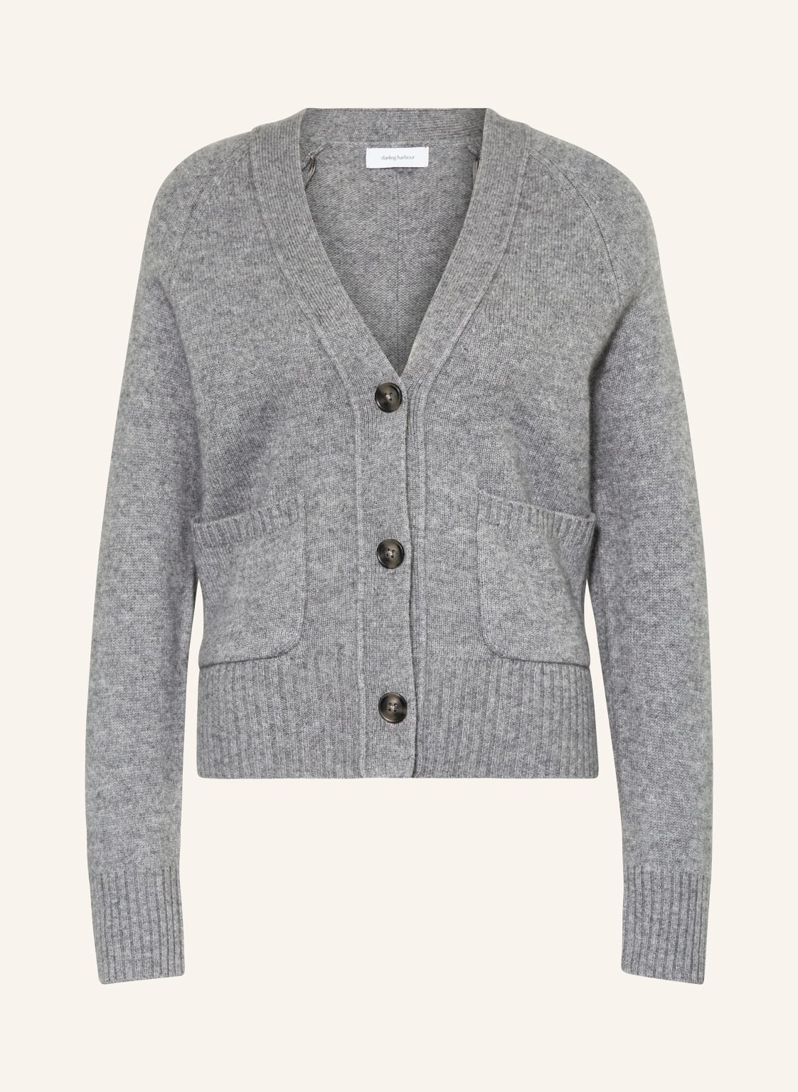 Darling Harbour Strickjacke Aus Cashmere grau von darling harbour