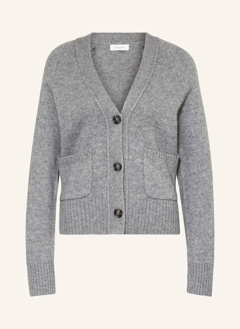 Darling Harbour Strickjacke Aus Cashmere grau von darling harbour