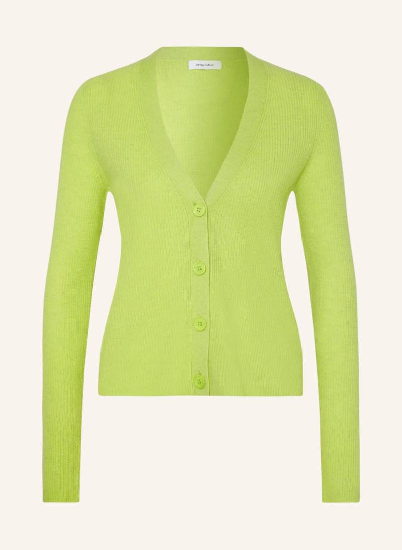 Darling Harbour Strickjacke Aus Cashmere gruen von darling harbour