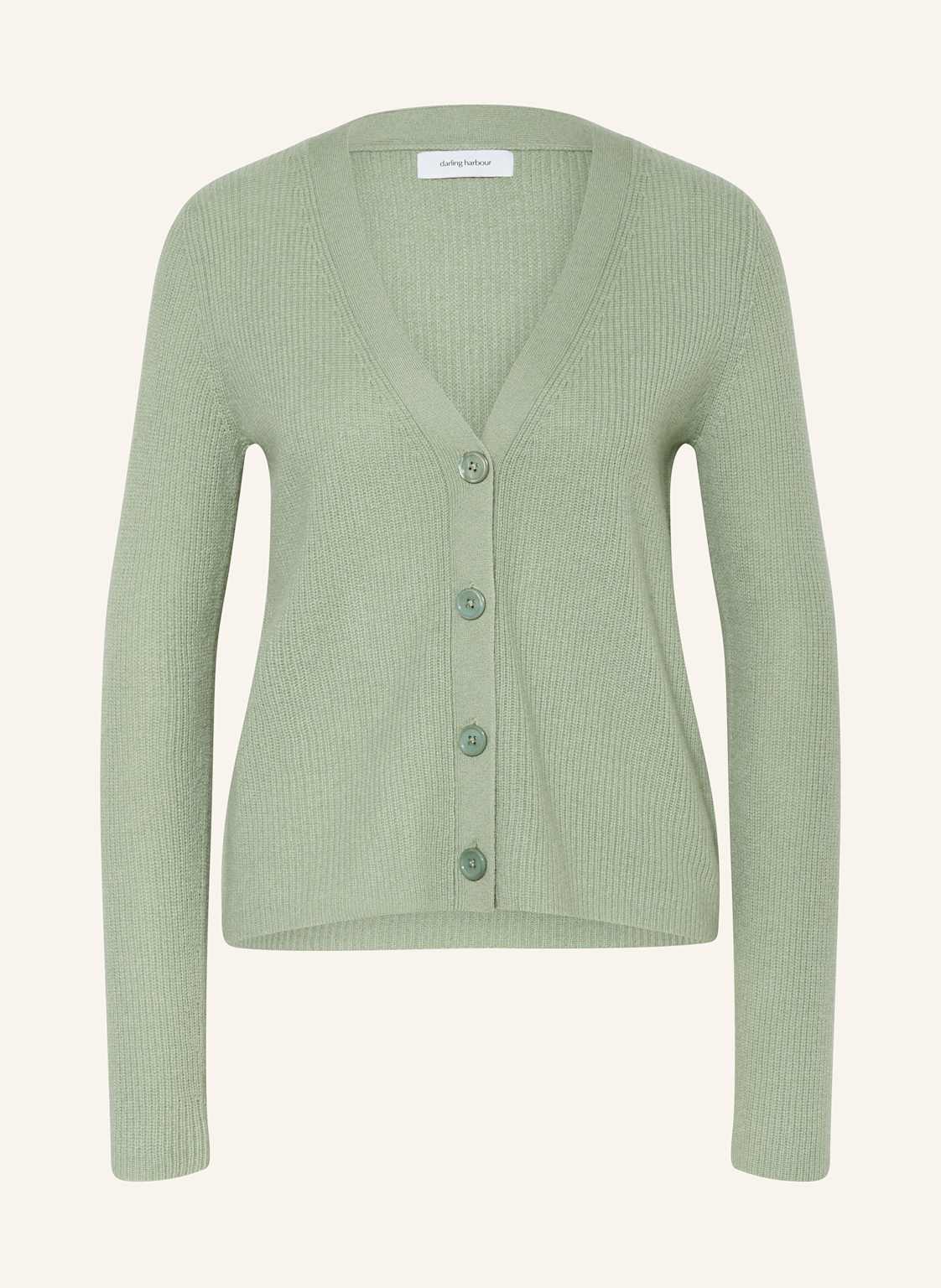 Darling Harbour Strickjacke Aus Cashmere gruen von darling harbour