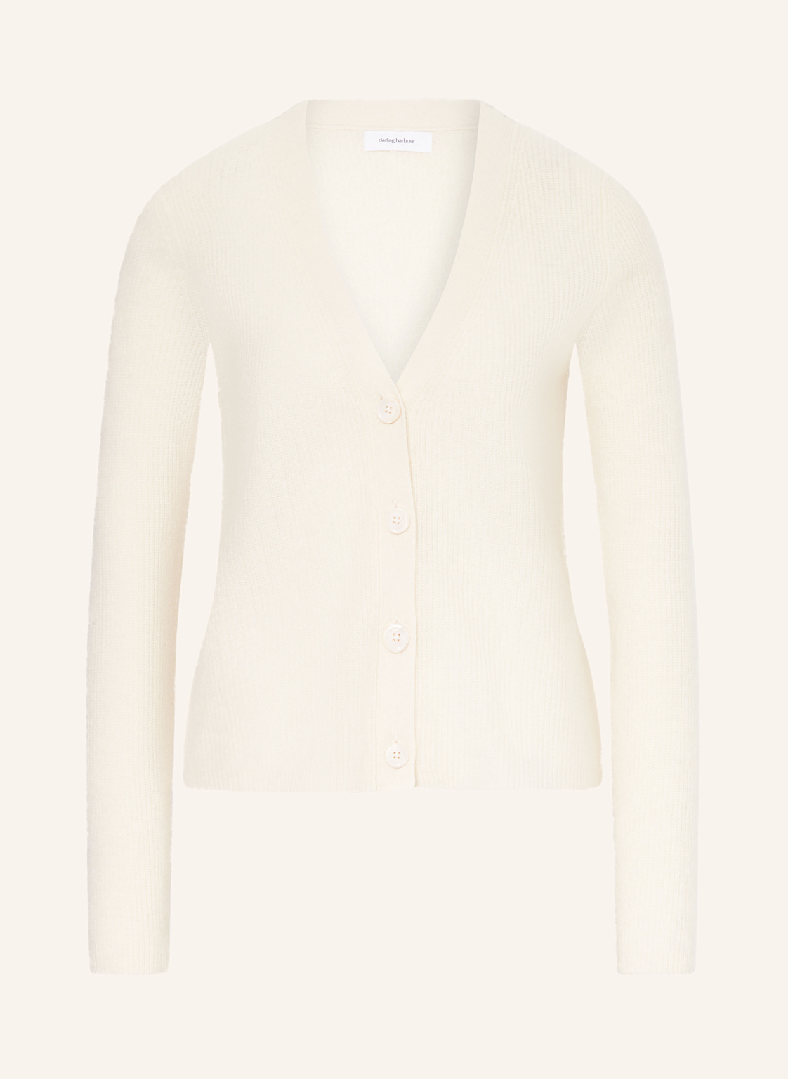 Darling Harbour Strickjacke Aus Cashmere weiss von darling harbour