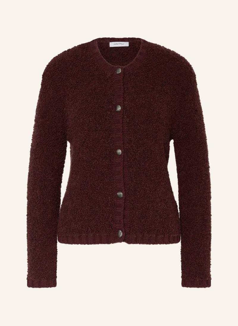 Darling Harbour Strickjacke Aus Teddyfell rot von darling harbour