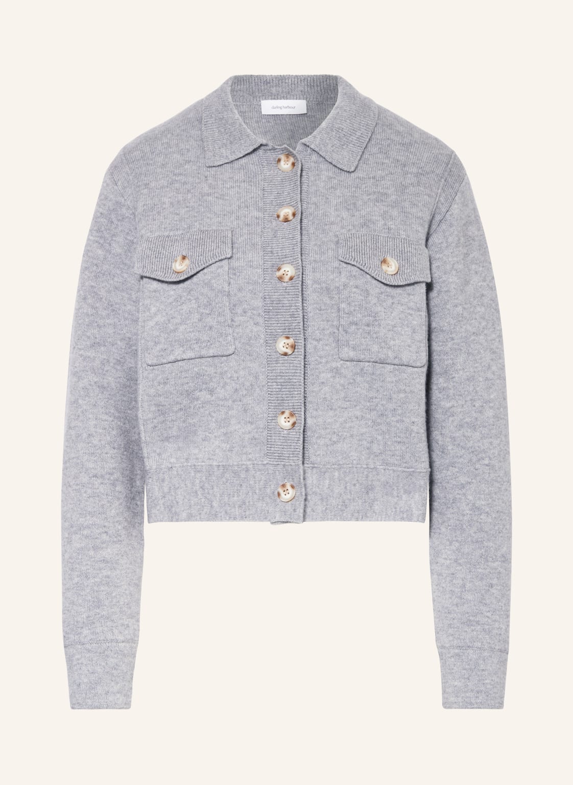 Darling Harbour Strickjacke Mit Cashmere grau von darling harbour