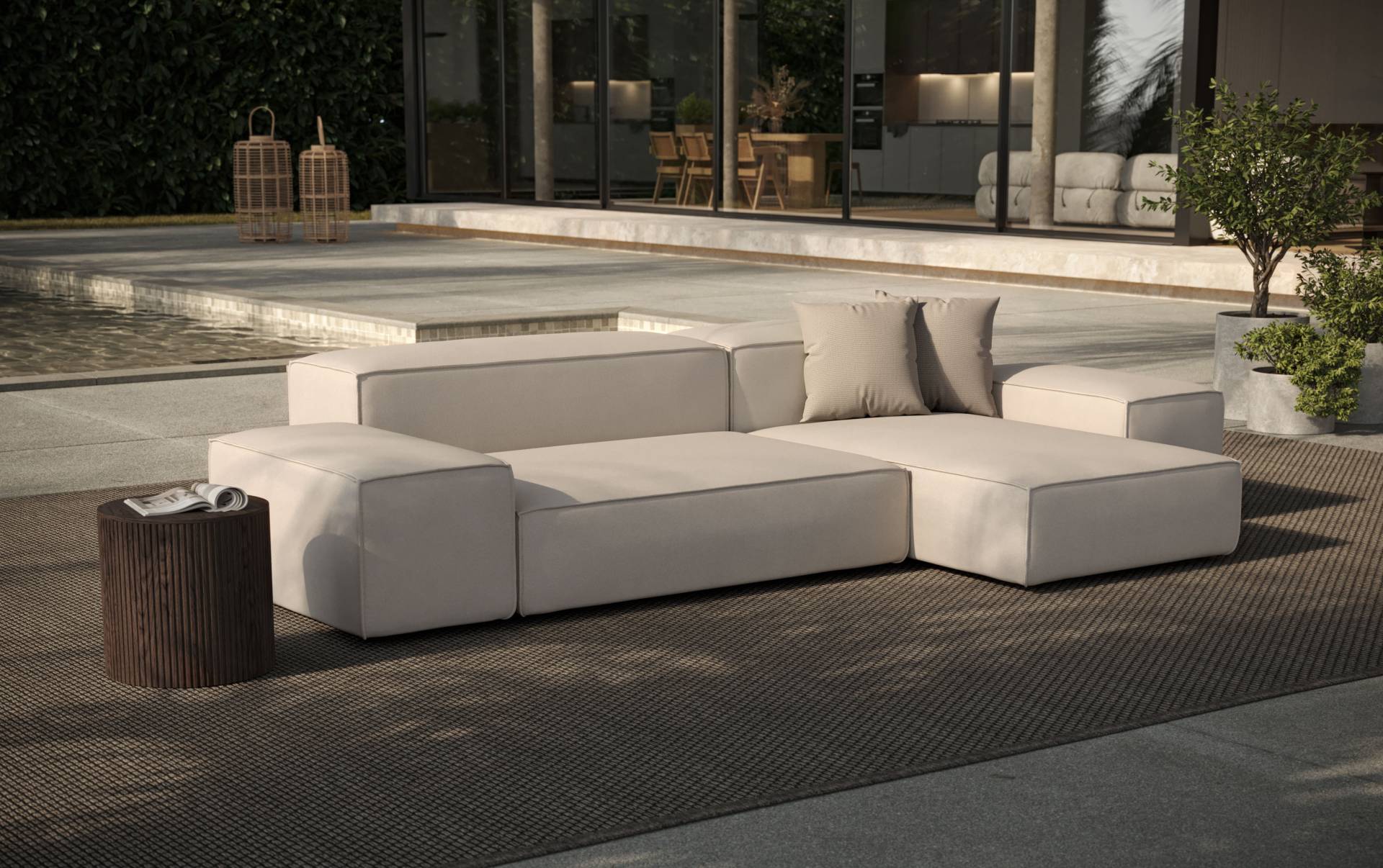 designwerk Ecksofa »Puzzle, Designsofa für Indoor und Outdoor, bequem, modular«, wasserabweisend und strapazierfähig von designwerk