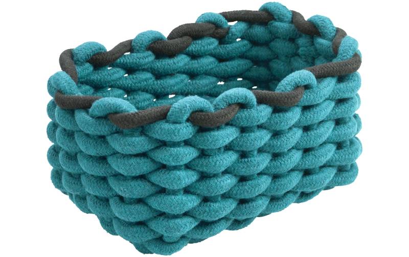 diaqua® Aufbewahrungskorb »Cord 20 x 14 x 10 cm, Petrol/Schwarz« von diaqua®