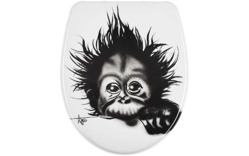 diaqua® WC-Sitz »Monkey mit Absenkautomatik, Weiss/Schwarz« von diaqua®