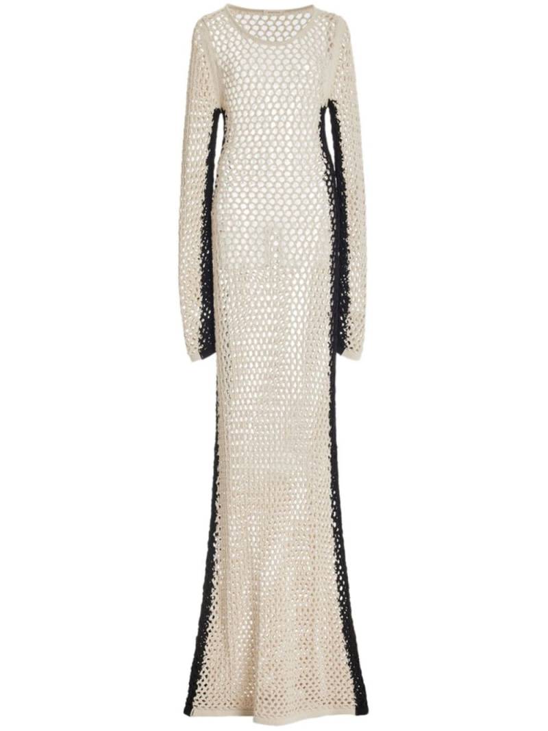 diotima mesh crochet midi dress - Neutrals von diotima