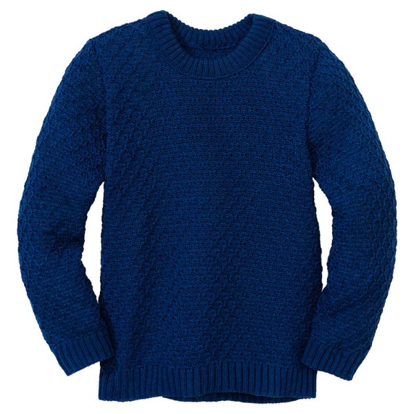 disana - Kid's Aran-Pullover - Wollpullover Gr 110/116 blau von disana