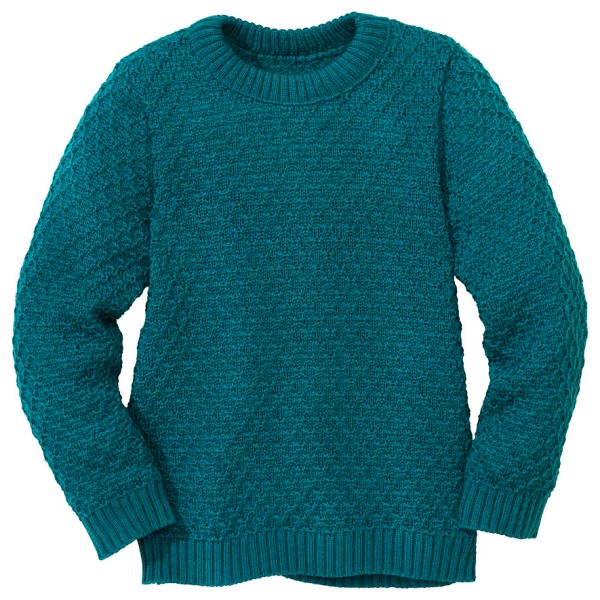 disana - Kid's Aran-Pullover - Wollpullover Gr 110/116 blau von disana