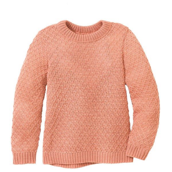 disana - Kid's Aran-Pullover - Wollpullover Gr 110/116 rosa von disana