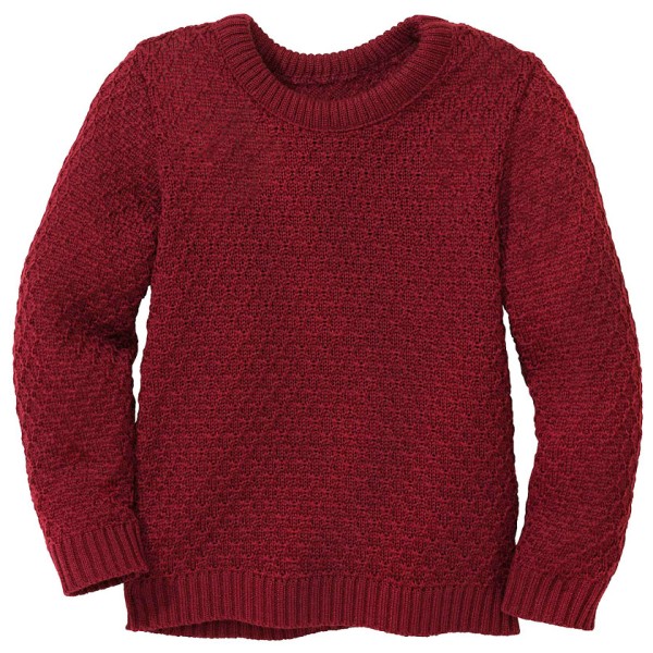 disana - Kid's Aran-Pullover - Wollpullover Gr 110/116 rot von disana