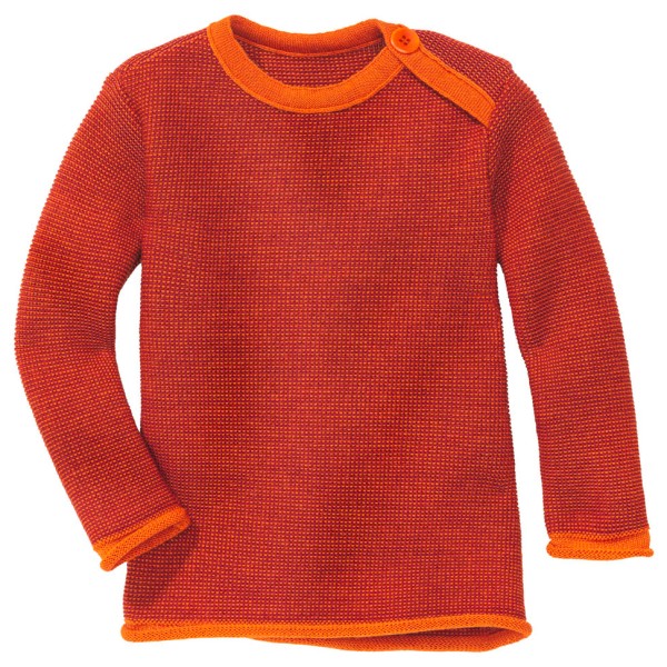 disana - Kid's Melange-Pullover - Merinopullover Gr 50/56 rot von disana