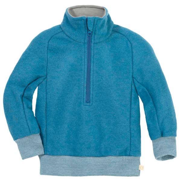 disana - Kid's Troyer Half-Zip - Merinopullover Gr 110/116 blau von disana