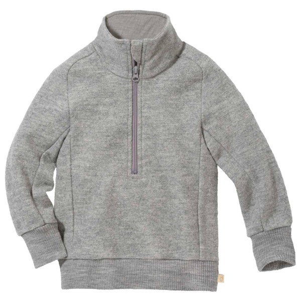 disana - Kid's Troyer Half-Zip - Merinopullover Gr 86/92 grau von disana