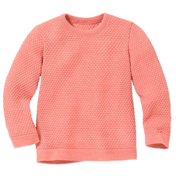 disana - Kid's Wabenstrick-Pullover - Wollpullover Gr 110/116 rot von disana