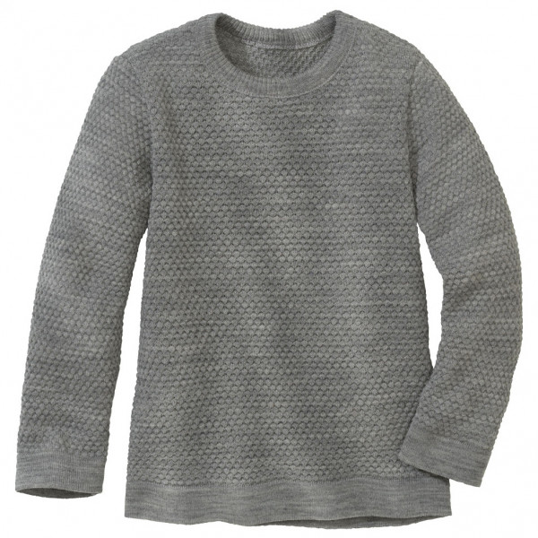 disana - Kid's Wabenstrick-Pullover - Wollpullover Gr 122/128 grau von disana