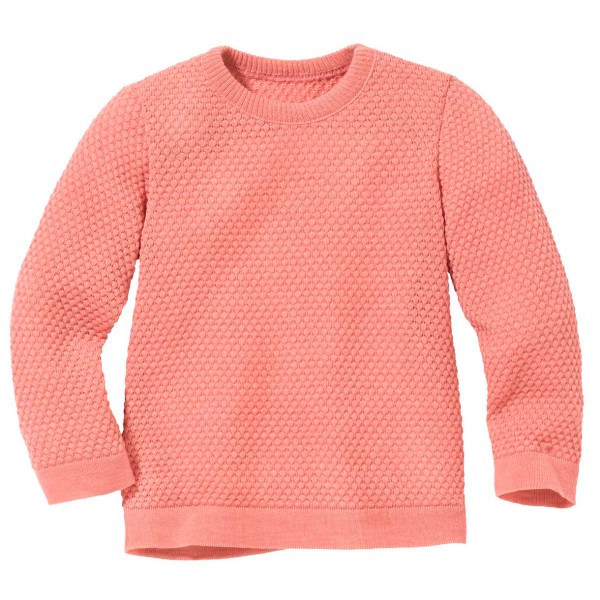 disana - Kid's Wabenstrick-Pullover - Wollpullover Gr 134/140 rot von disana