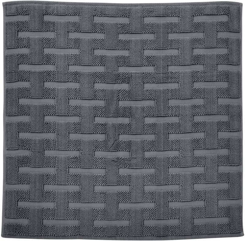 done.® Badematte »Delia«, Höhe 10 mm, rutschhemmend beschichtet, fussbodenheizungsgeeignet, Badteppich, Uni-Farben, Hoch-Tief Effekt, reine Baumwolle, waschbar von done.®