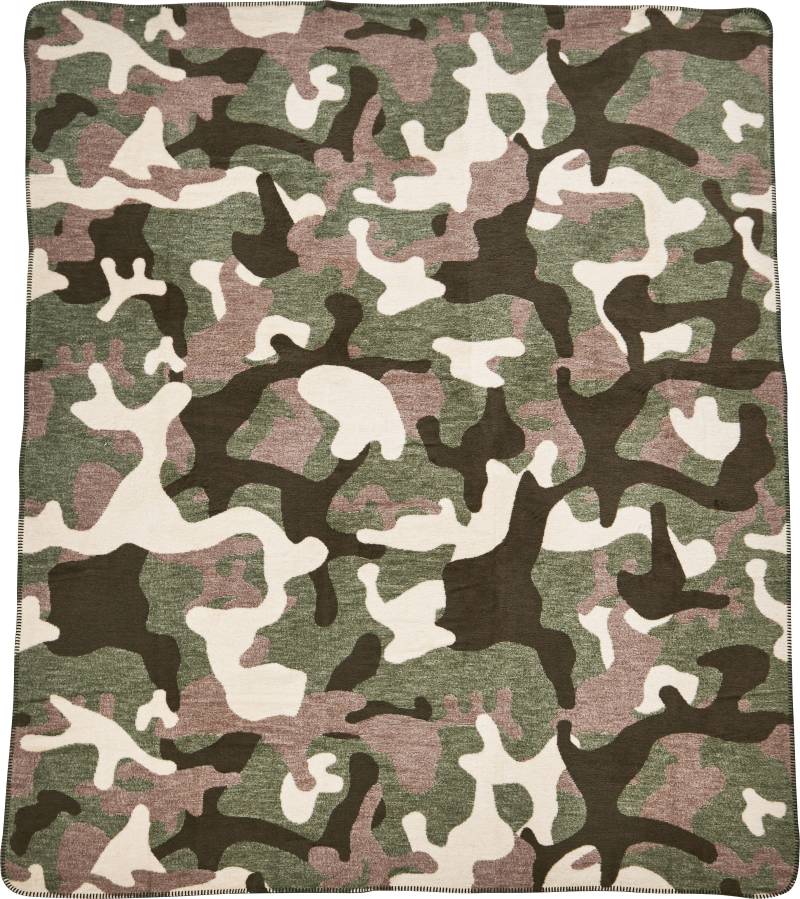 done.® Wohndecke »Camouflage«, Wohndecke mit einfassender Ziernaht, Kuscheldecke von done.®