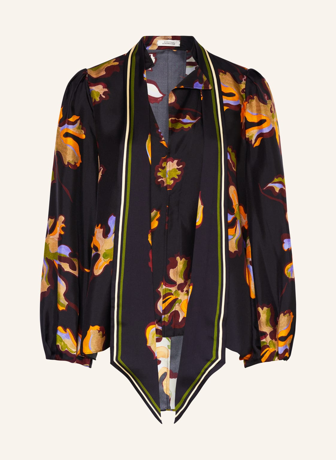 Dorothee Schumacher Blusenshirt Floral Seductive Aus Seide Mit Schluppe schwarz von dorothee schumacher