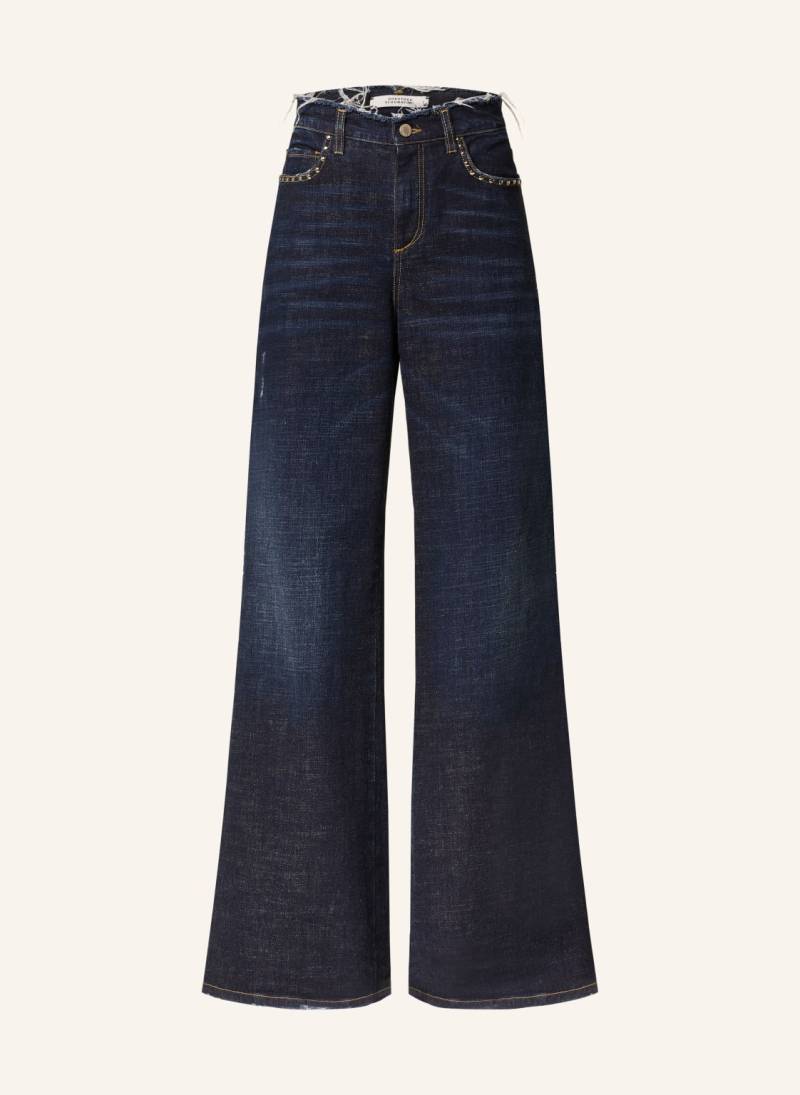 Dorothee Schumacher Flared Jeans Denim Attraction Pants Mit Nieten blau von dorothee schumacher