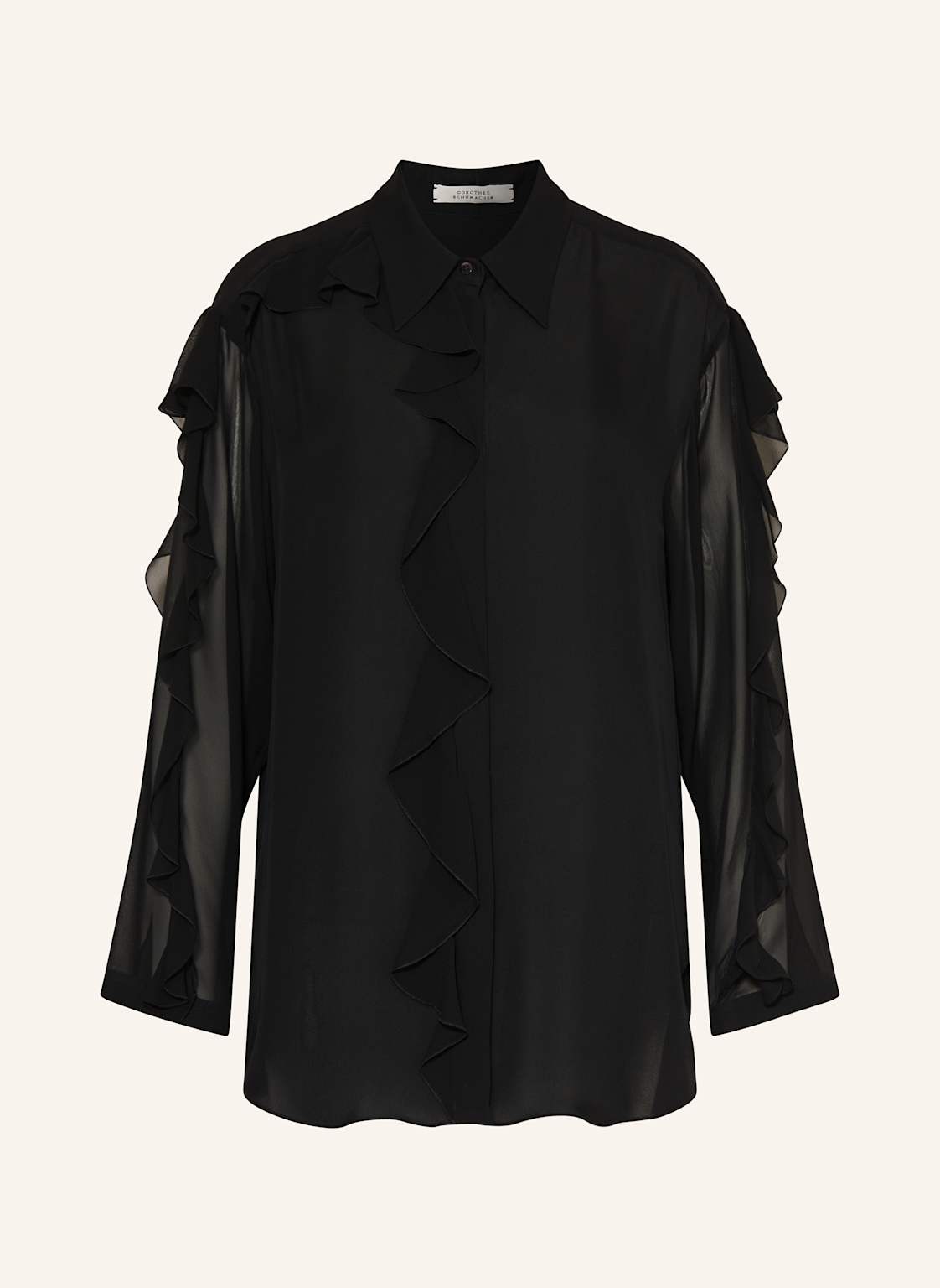 Dorothee Schumacher Hemdbluse Sheer Twist Aus Seide Mit Volants schwarz von dorothee schumacher