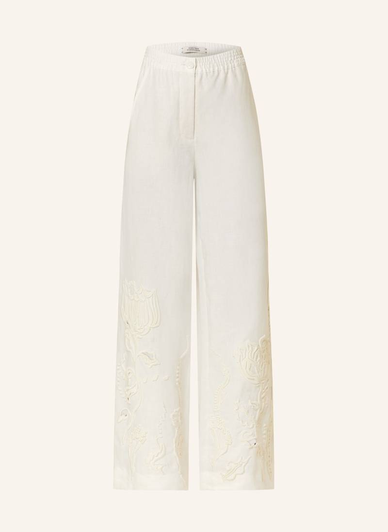 Dorothee Schumacher Marlenehose Embroidered Beauty Aus Leinen weiss von dorothee schumacher