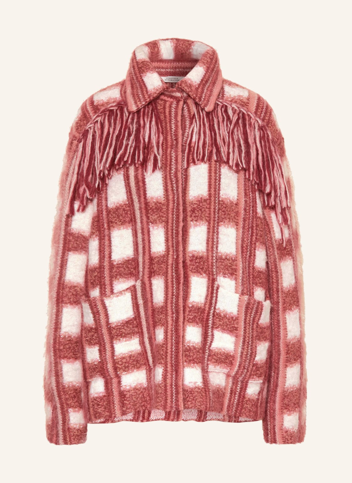 Dorothee Schumacher Strickjacke Dizzy Check Cardigan Mit Alpaka pink von dorothee schumacher