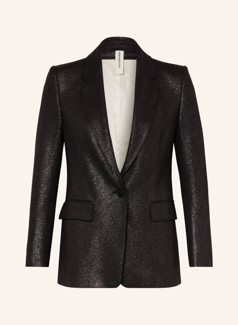 Drykorn Blazer Atlin_2 Mit Glitzergarn schwarz von drykorn