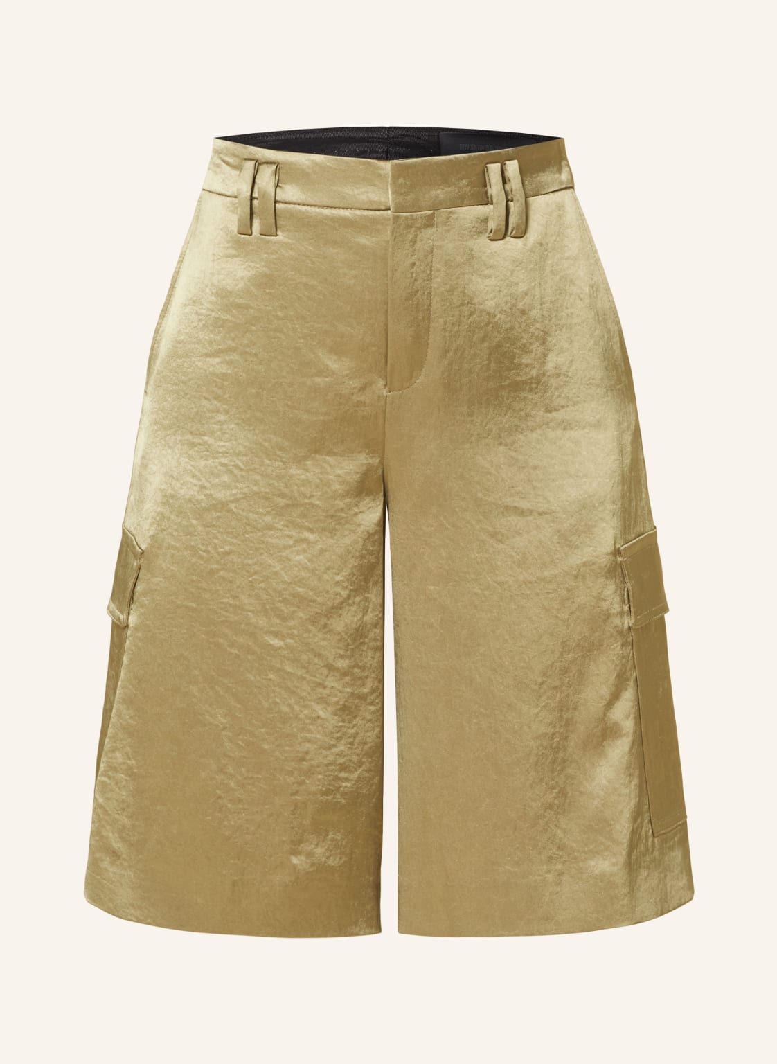 Drykorn Cargoshorts Trail Aus Satin gruen von drykorn