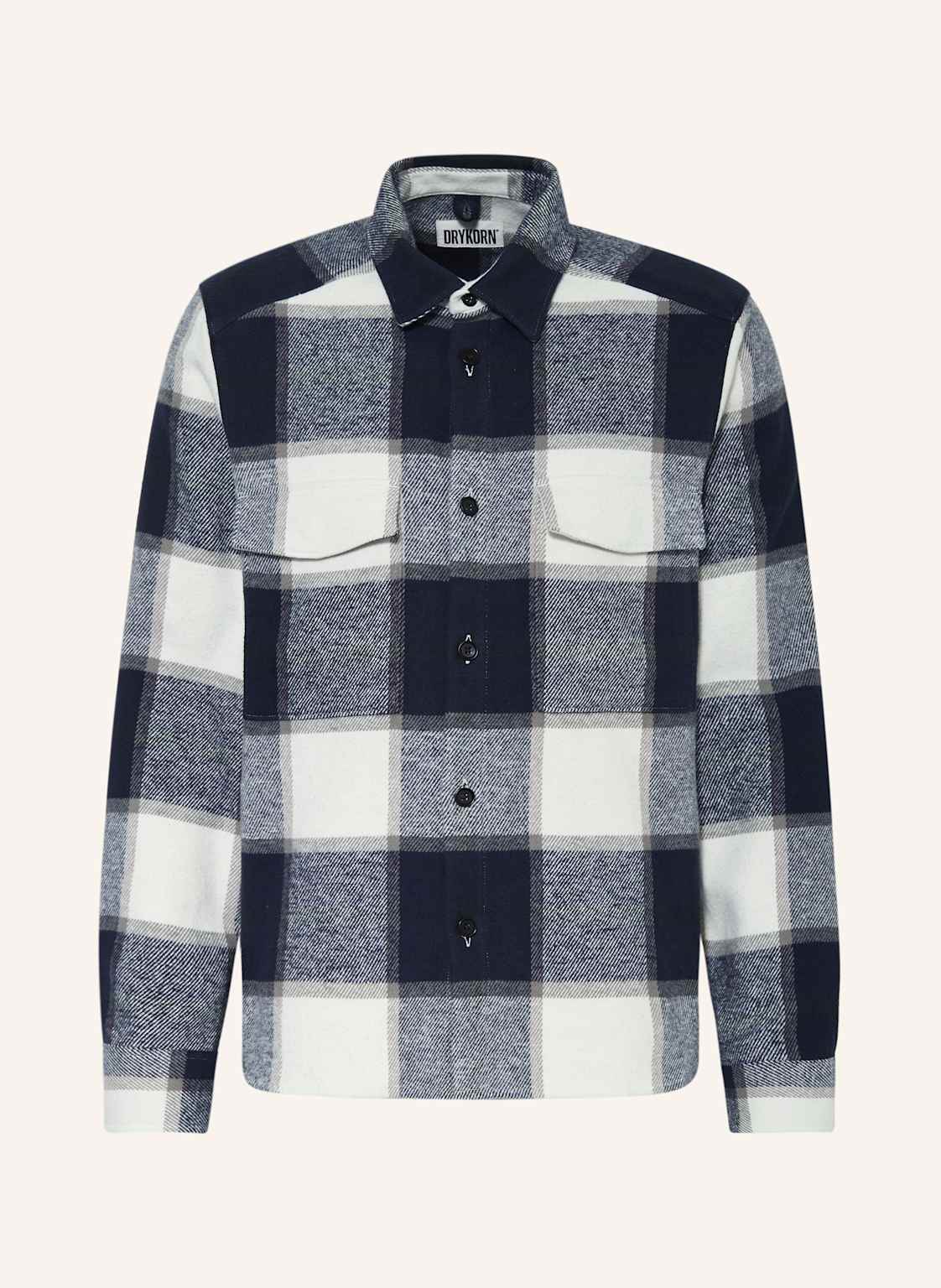 Drykorn Flanell-Overjacket Gunray blau von drykorn