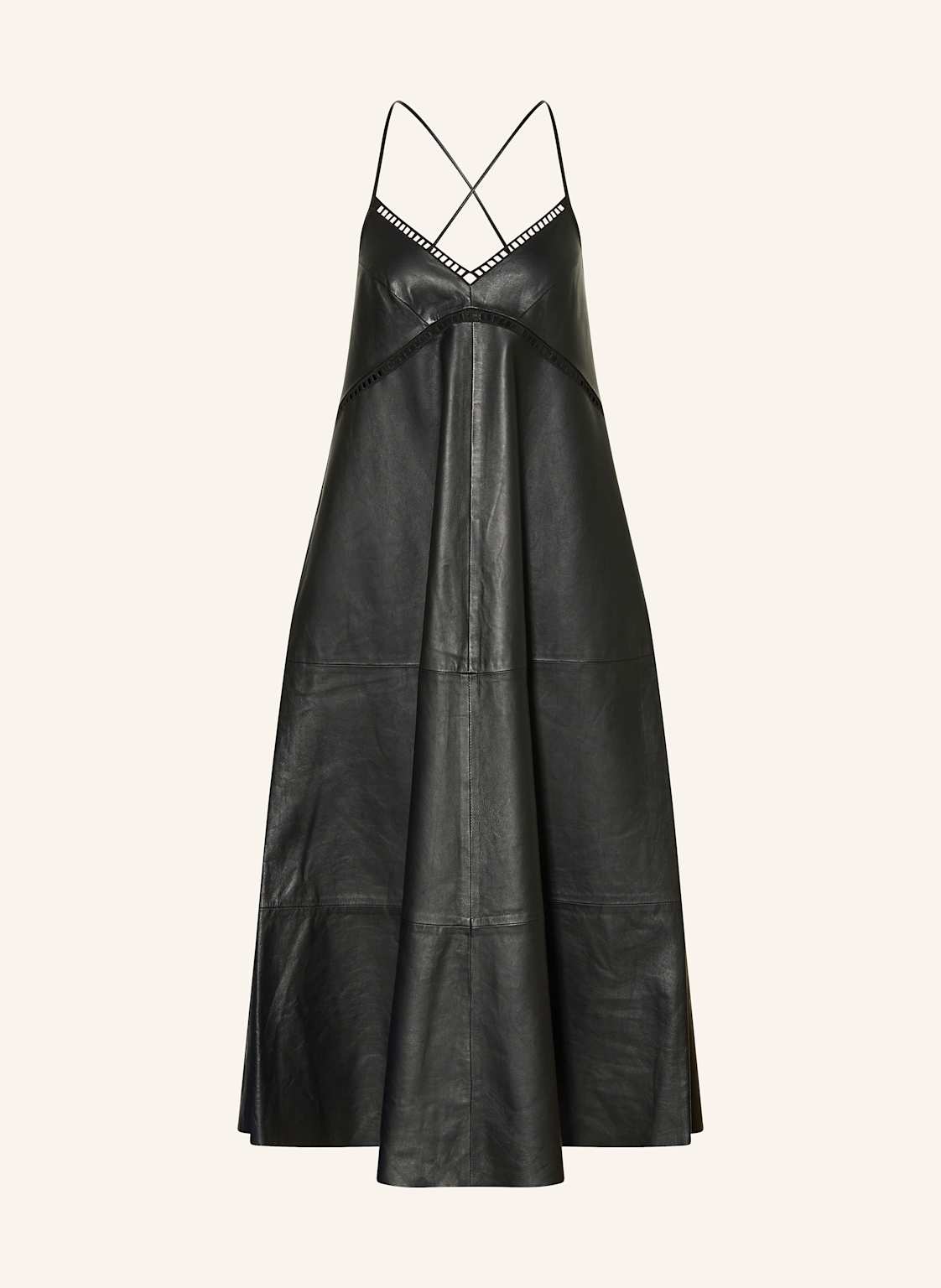 Drykorn Lederkleid Avissa Mit Cut-Outs schwarz von drykorn