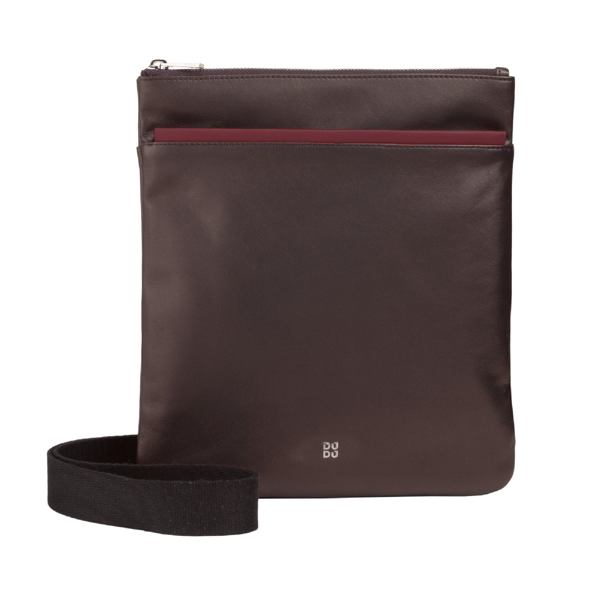 Panay - Schultertasche aus Leder in Burgundy von dudubags