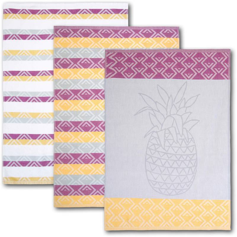 Dyckhoff Geschirrtuch »Ananas«, (Set, 6 tlg.), mit drei verschiedenen Motiven von dyckhoff