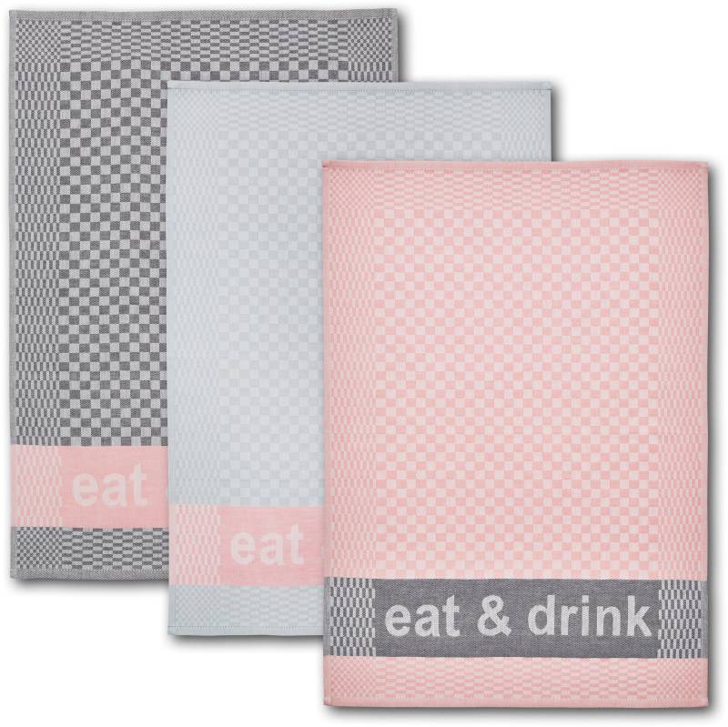 Dyckhoff Geschirrtuch »Eat & Drink, Masse je Tuch ca. 50x70 cm«, (Set, 6 tlg.), mit drei verschiedenen Motiven von dyckhoff