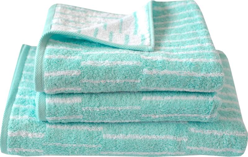 Dyckhoff Handtuch Set »Cool Mint Panels«, (Set, 3 St., 2 Handtücher (50x100 cm)-1 Badetuch (70x140 cm), 2 Handtücher (50x100cm), 1 Duschtuch (70x140cm) von dyckhoff