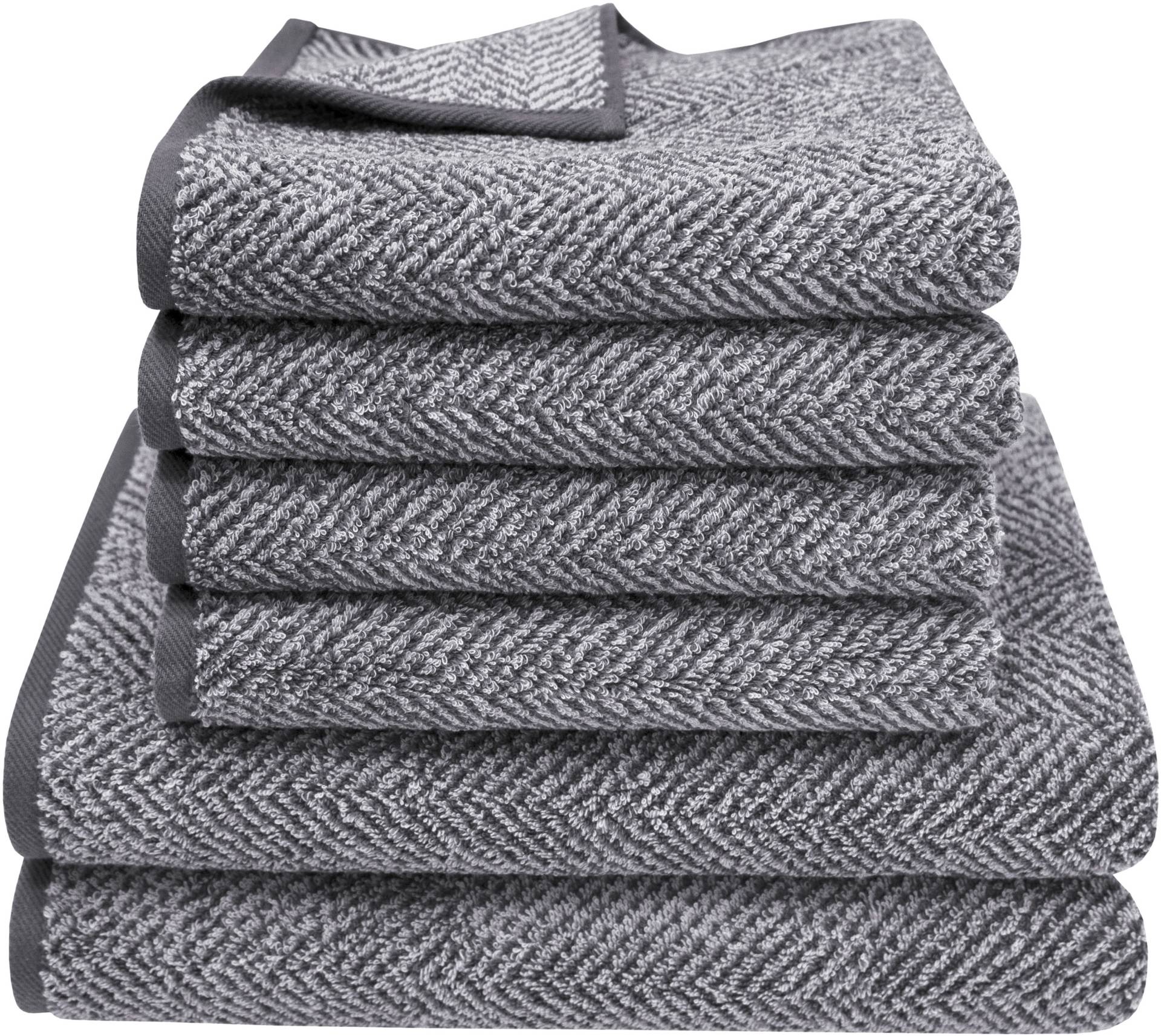 Dyckhoff Handtuch Set »Golden Shades Herringbone«, Set, 6 tlg., Walkfrottier, 4 Handtücher (50x100cm), 2 Duschtücher (70x140cm) von dyckhoff