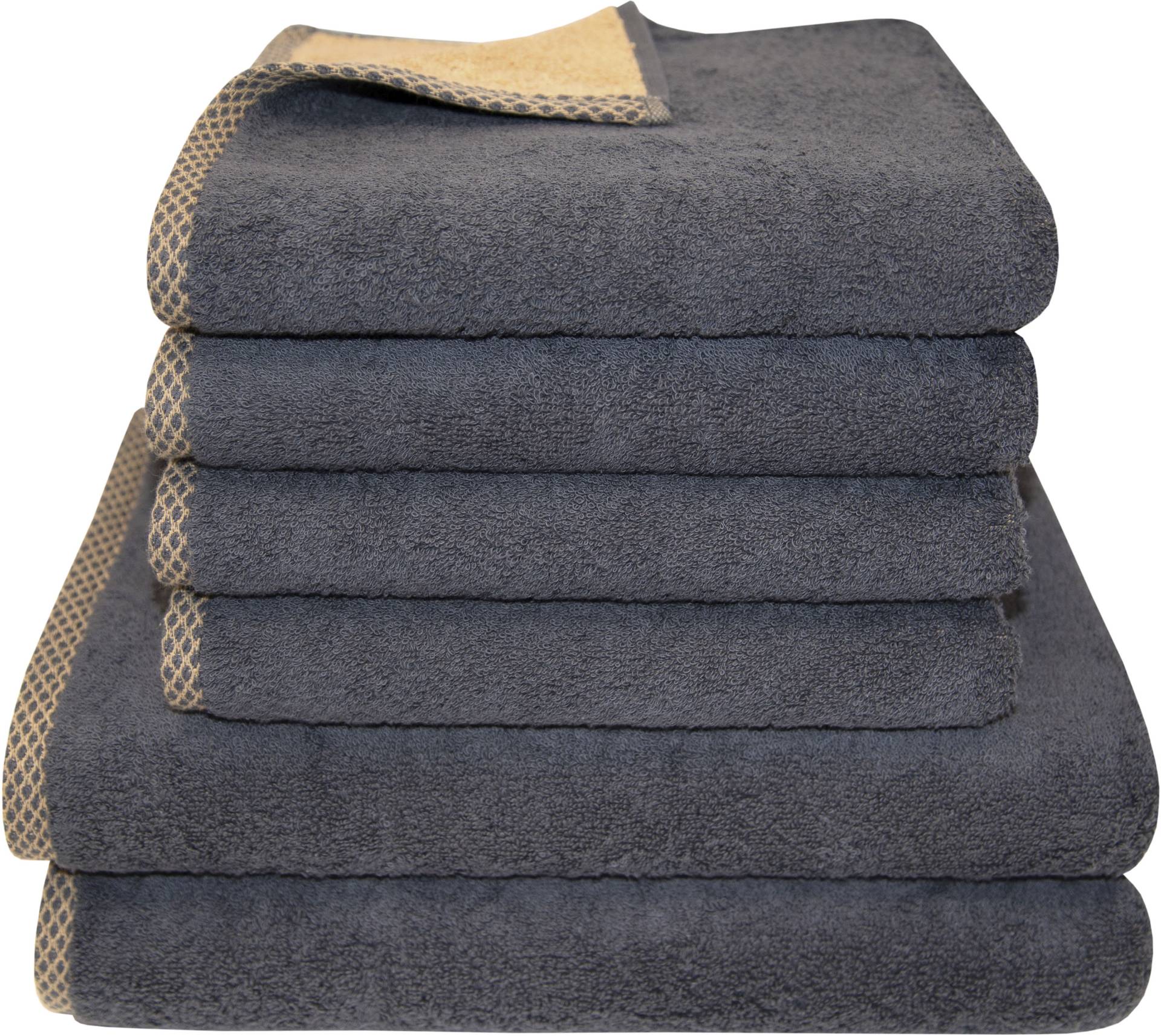 Dyckhoff Handtuch Set »Golden Shades Rhomb«, Set, 6 tlg., Walkfrottier, 4 Handtücher (50x100cm), 2 Duschtücher (70x140cm) Dyckhoff Handtuch Set »Golden Shades Rhomb«, Set, 6 tlg., Walkfrottier, 4 Handtücher (50x100cm), 2 Duschtücher (70x140cm) von dyckhoff