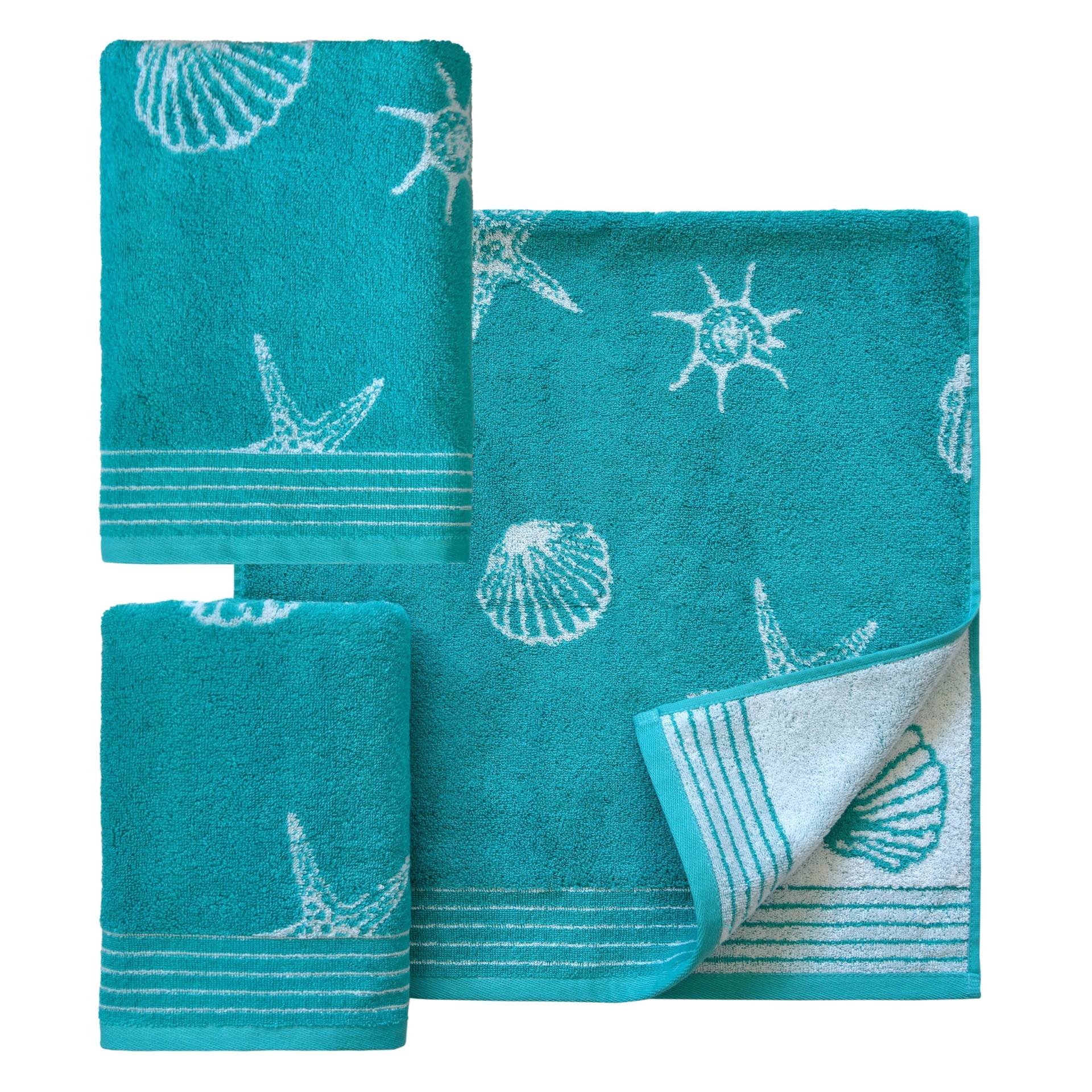 Dyckhoff Handtuch Set »Seashell«, (Set, 3 St., 2 Handtücher (50x100 cm)-1 Badetuch (70x140 cm), mit Muschelmuster; 2 Handtücher (50x100cm), 1 Duschtuch (70x140cm) von dyckhoff