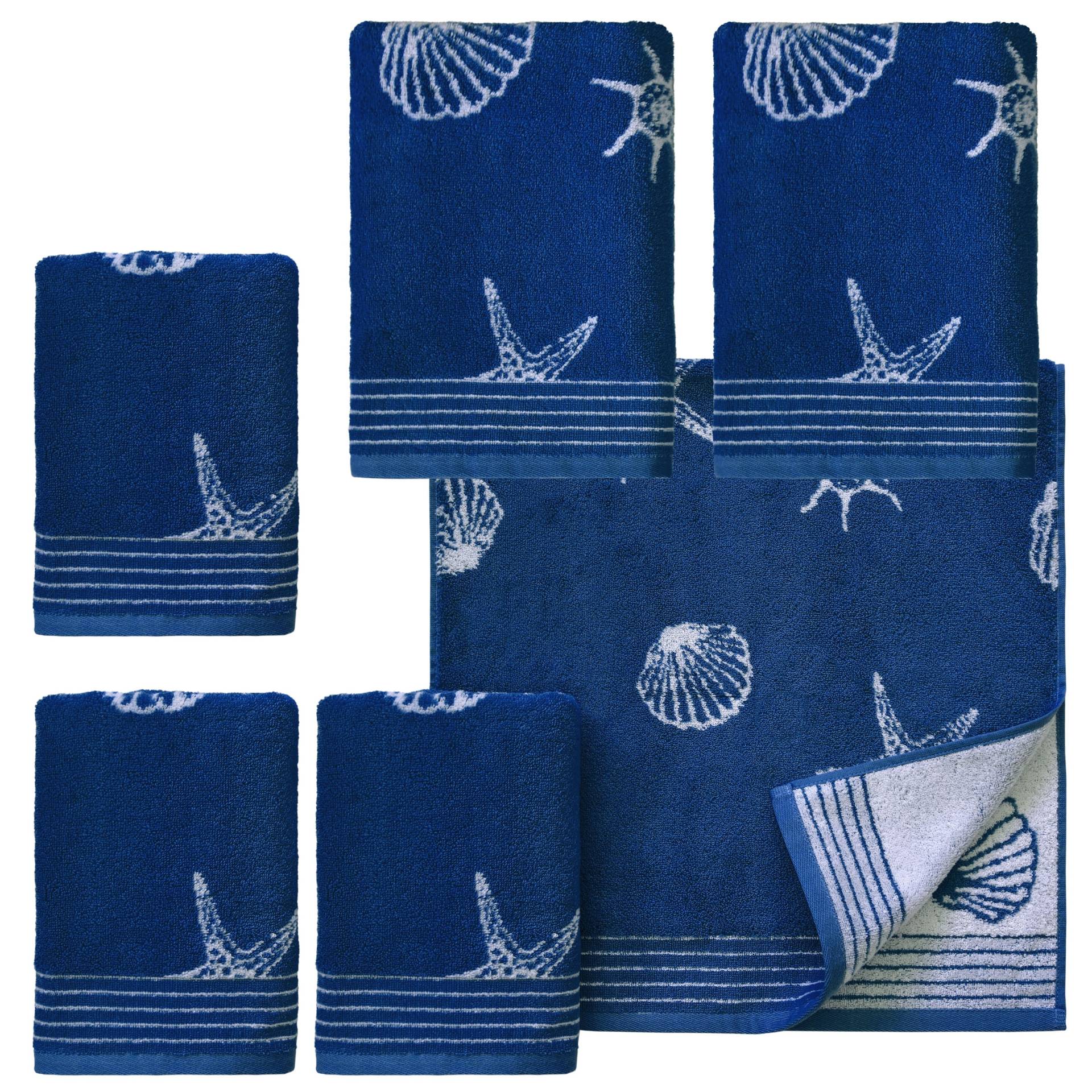 Dyckhoff Handtuch Set »Seashell«, Set, 6 tlg., Walkfrottee, mit Muschelmuster; 4 Handtücher (50x100cm), 2 Duschtücher (70x140cm) von dyckhoff