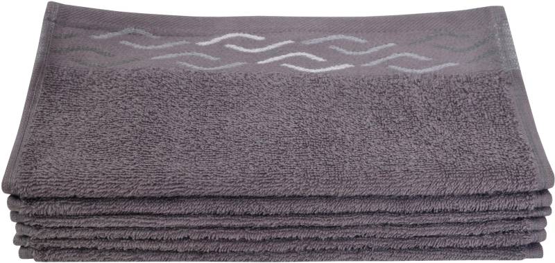 Dyckhoff Seiftuch »Wave«, (Set, 6 St., 6er Set Waschlappen 30 x 30 cm), mit Jacquard-Bordüre von dyckhoff