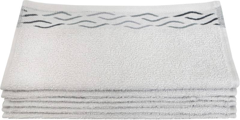 Dyckhoff Seiftuch »Wave«, (Set, 6 St., 6er Set Waschlappen 30 x 30 cm), mit Jacquard-Bordüre von dyckhoff