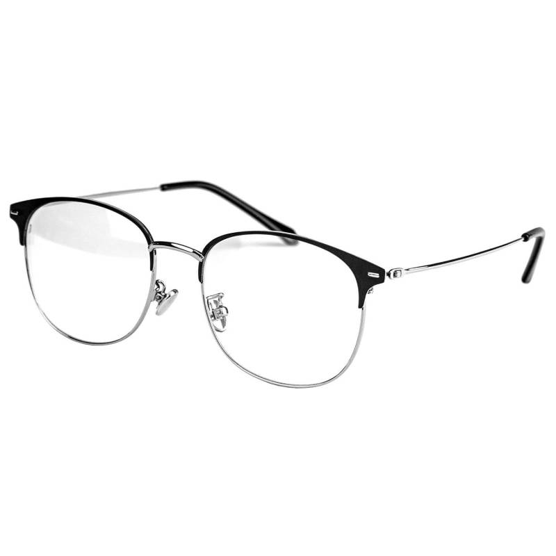 Anti-blaulichtbrille, Clubmaster - Schwarz Silber Damen  ONE SIZE von eStore